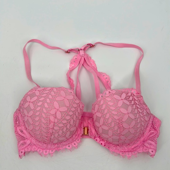 Victoria’s Secret Bra size 32C Dream Angels pink lace front closure - Picture 2 of 10